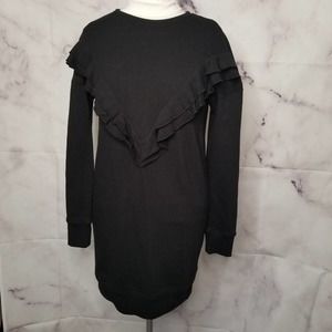 DIVIDED H&M black ruffled long sleeve dress 2